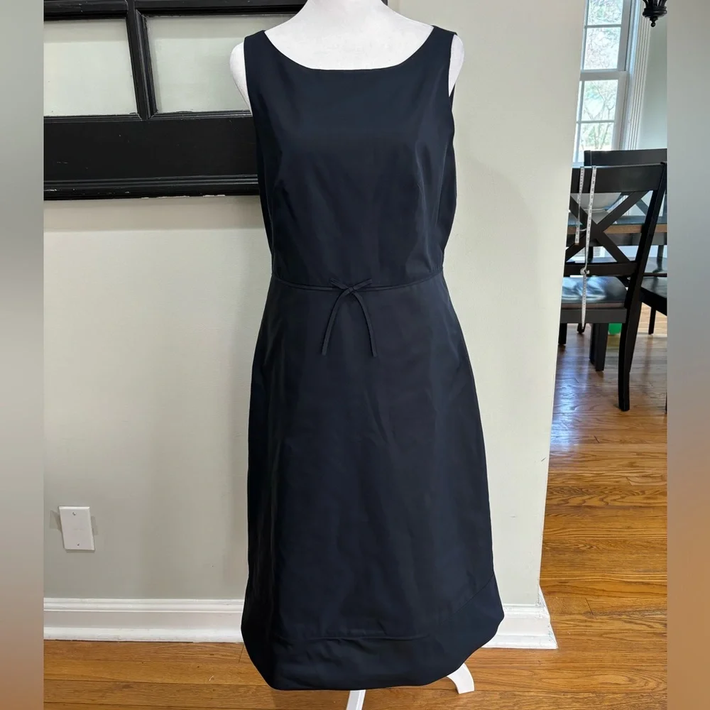 J.Crew 100% Silk Dress Contemporary Dark Navy Vintage Career Event Size 8 Tall